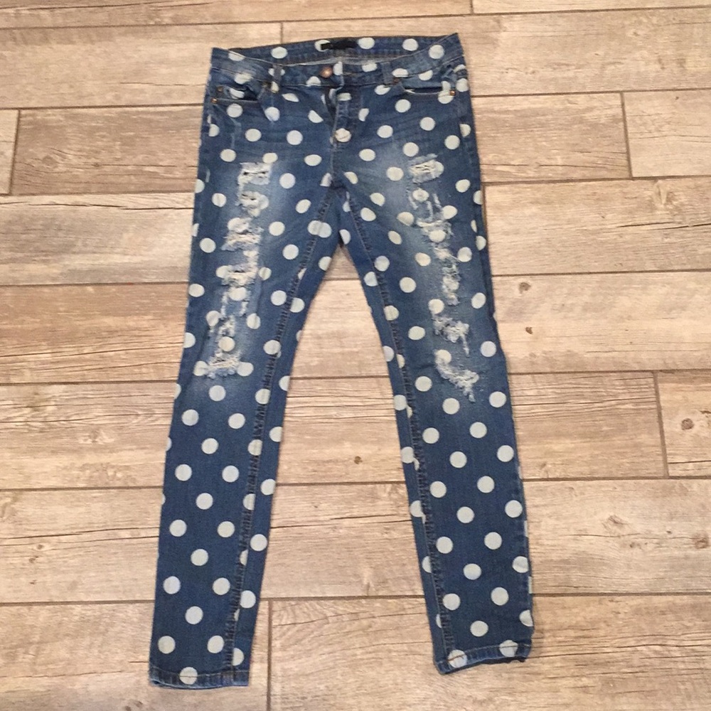 Polkadot skinny jeans
